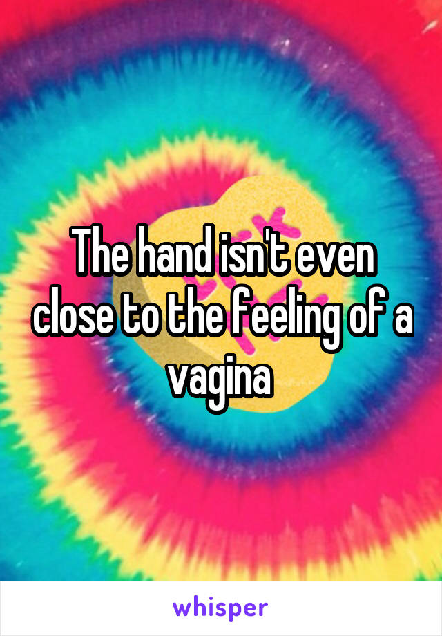 The hand isn't even close to the feeling of a vagina 