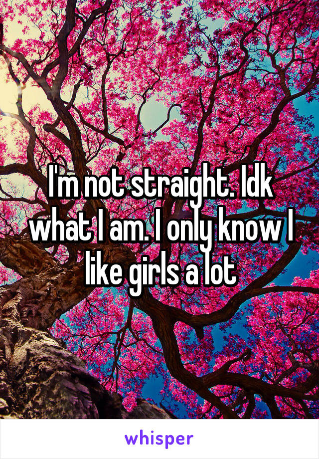 I'm not straight. Idk what I am. I only know I like girls a lot