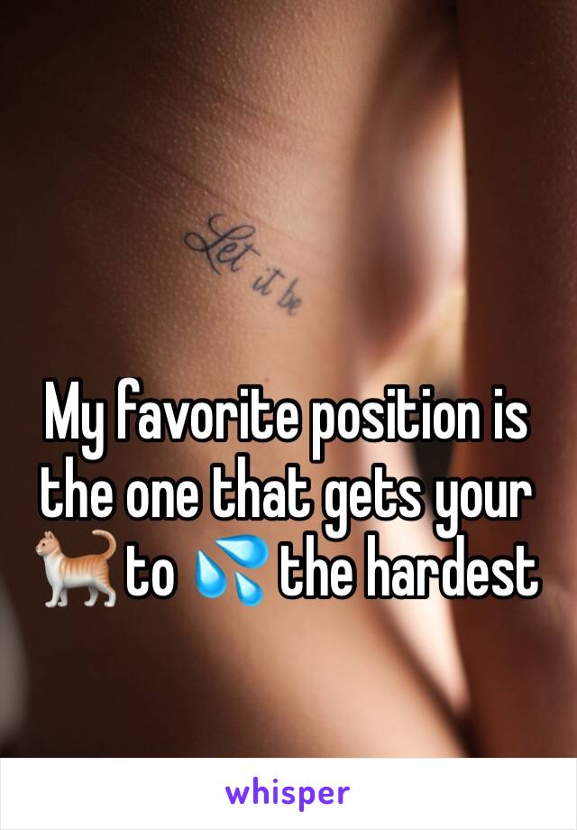 My favorite position is the one that gets your 🐈 to 💦 the hardest
