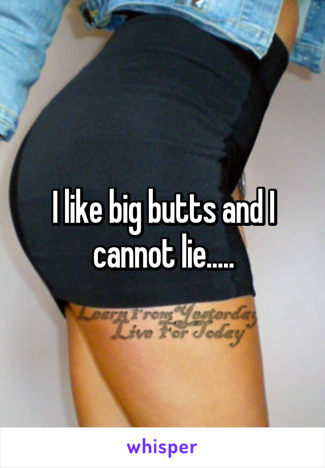 I like big butts and I cannot lie.....