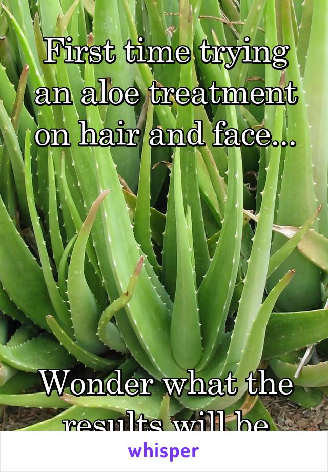 First time trying an aloe treatment on hair and face...





Wonder what the results will be