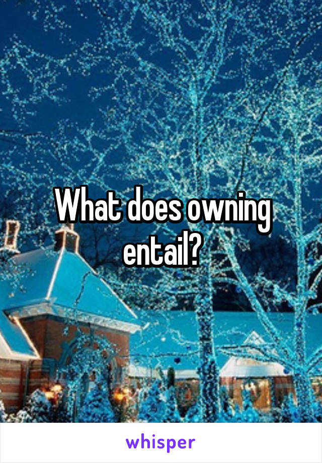 What does owning entail?
