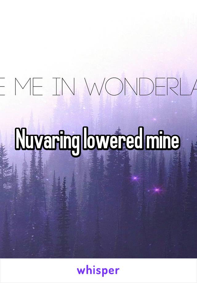 Nuvaring lowered mine 