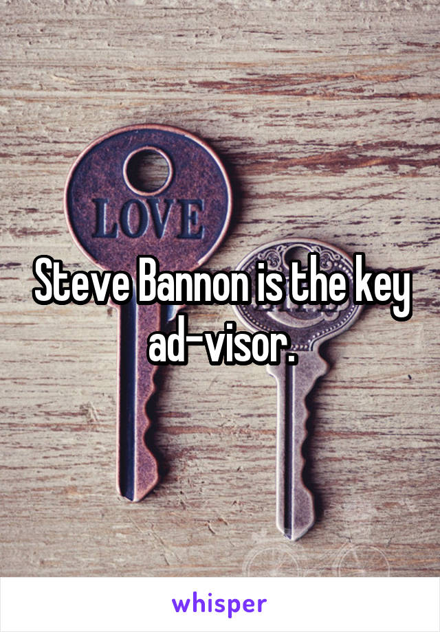 Steve Bannon is the key ad-visor.