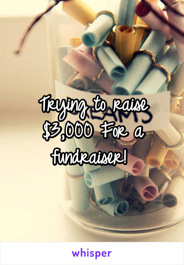 Trying to raise $3,000 For a fundraiser! 