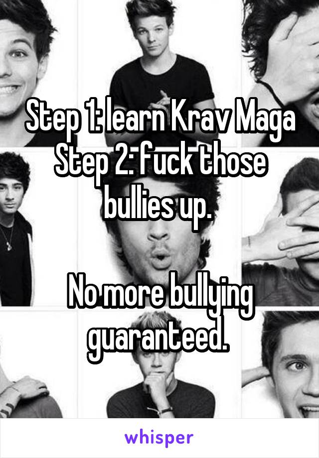 Step 1: learn Krav Maga
Step 2: fuck those bullies up. 

No more bullying guaranteed. 