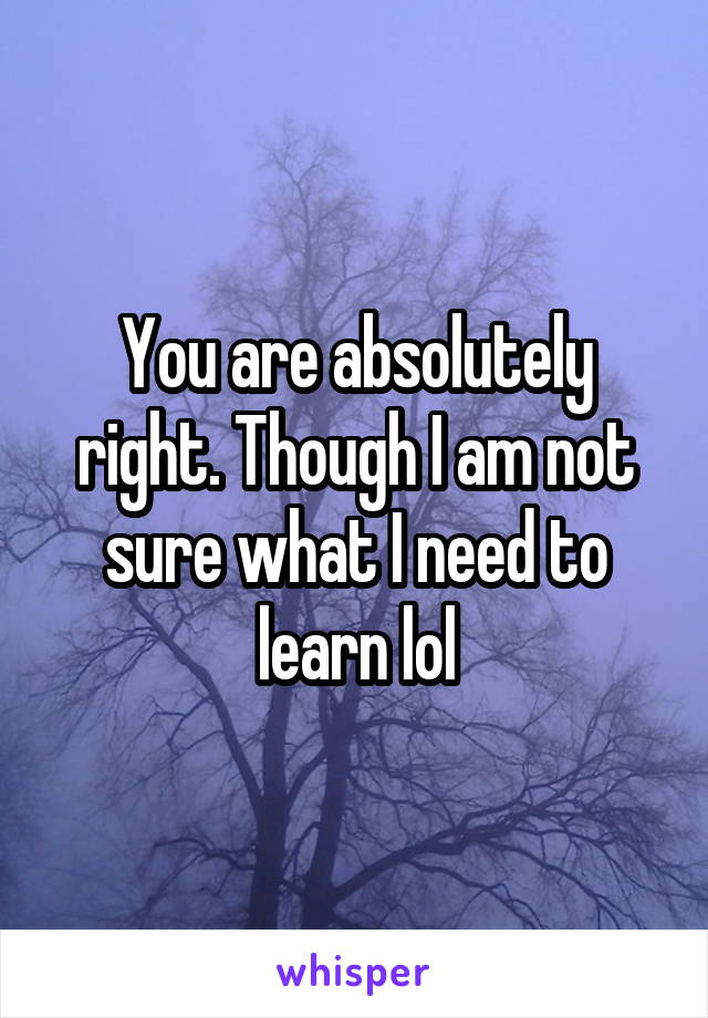 You are absolutely right. Though I am not sure what I need to learn lol