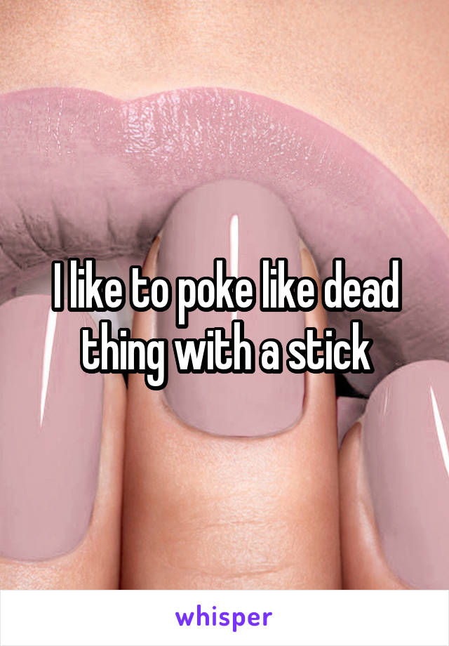 I like to poke like dead thing with a stick