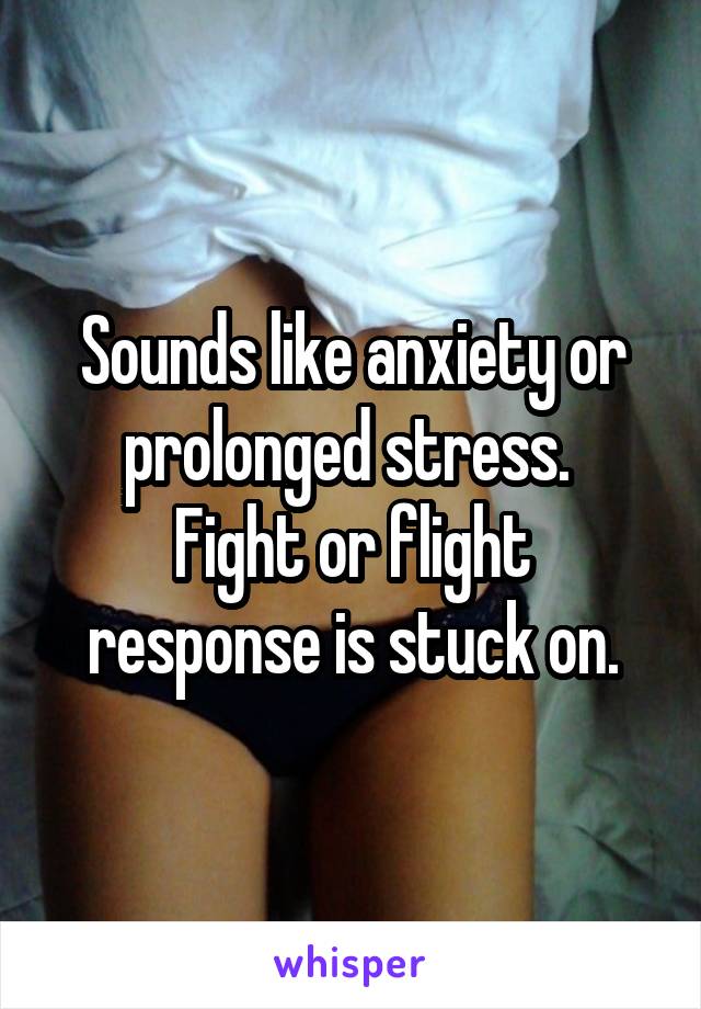 Sounds like anxiety or prolonged stress. 
Fight or flight response is stuck on.