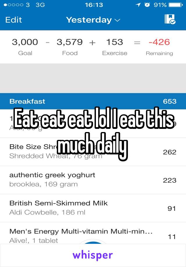 Eat eat eat lol I eat this much daily 