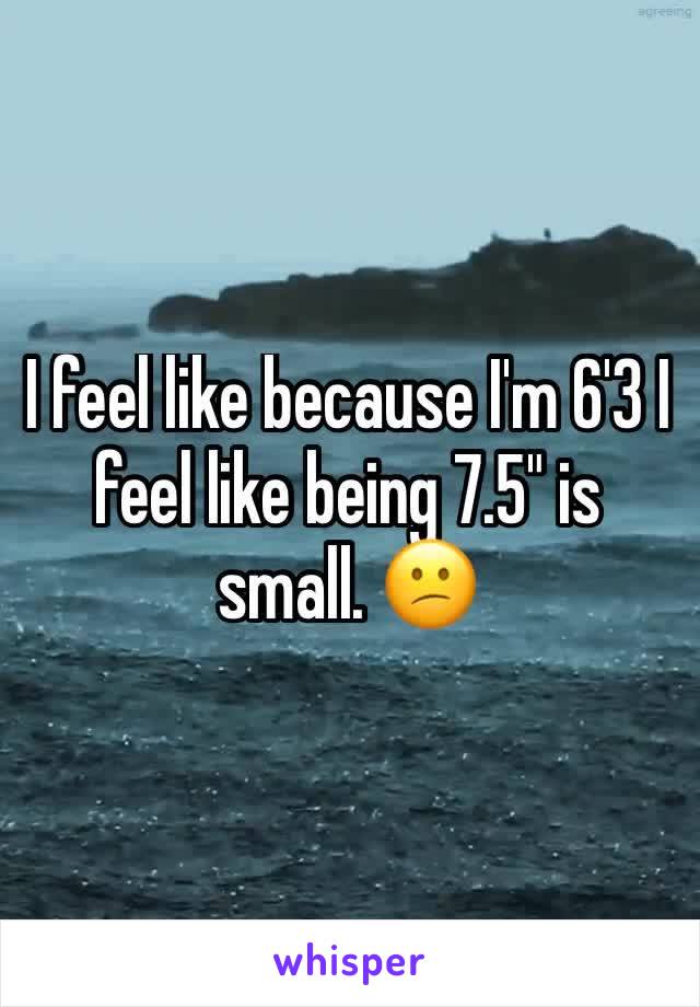 I feel like because I'm 6'3 I feel like being 7.5" is small. 😕 