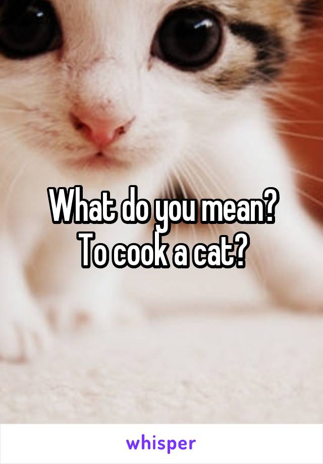 What do you mean?
To cook a cat?