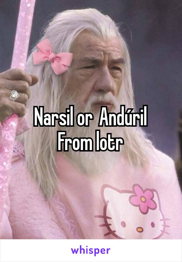Narsil or Andúril
From lotr

