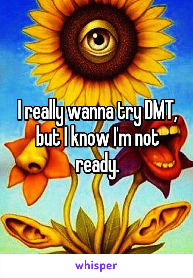 I really wanna try DMT, but I know I'm not ready.