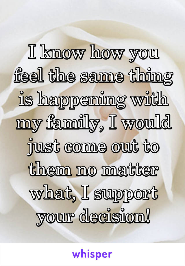 I know how you feel the same thing is happening with my family, I would just come out to them no matter what, I support your decision!