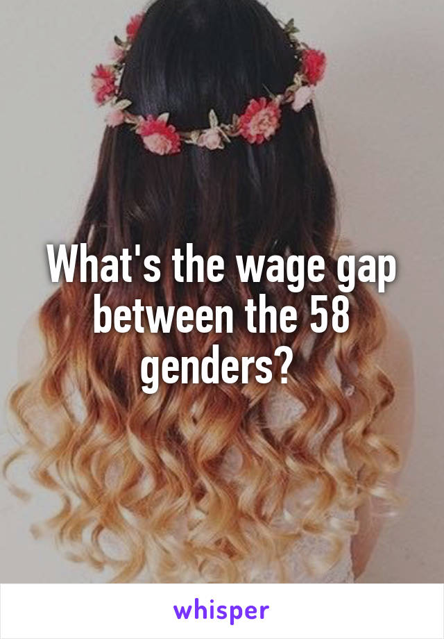 What's the wage gap between the 58 genders? 