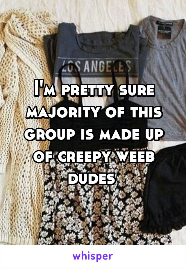 I'm pretty sure majority of this group is made up of creepy weeb dudes 