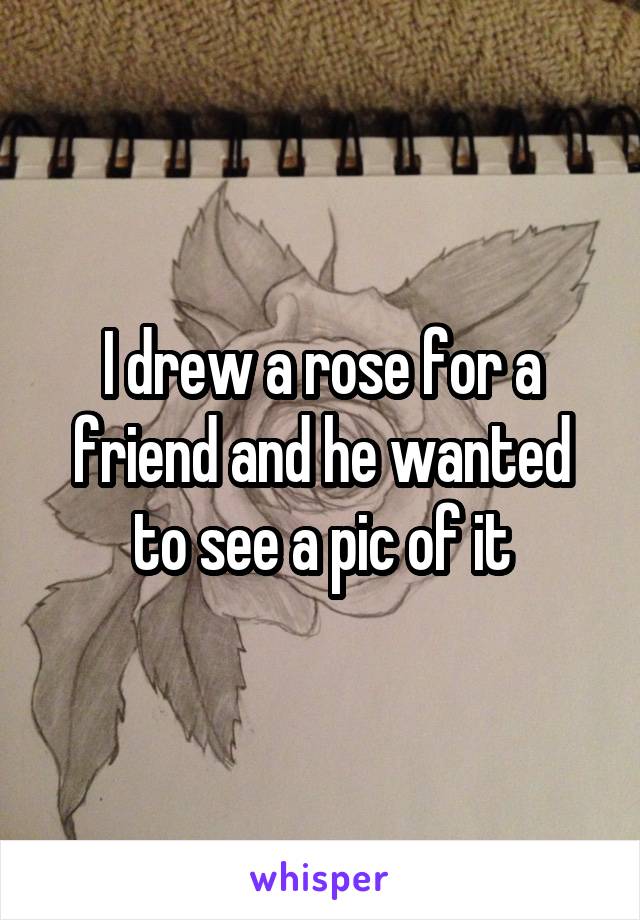 I drew a rose for a friend and he wanted to see a pic of it