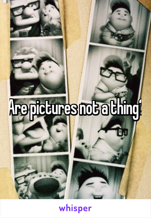 Are pictures not a thing?