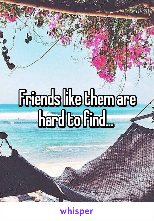 Friends like them are hard to find... 