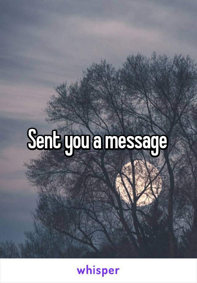 Sent you a message 
