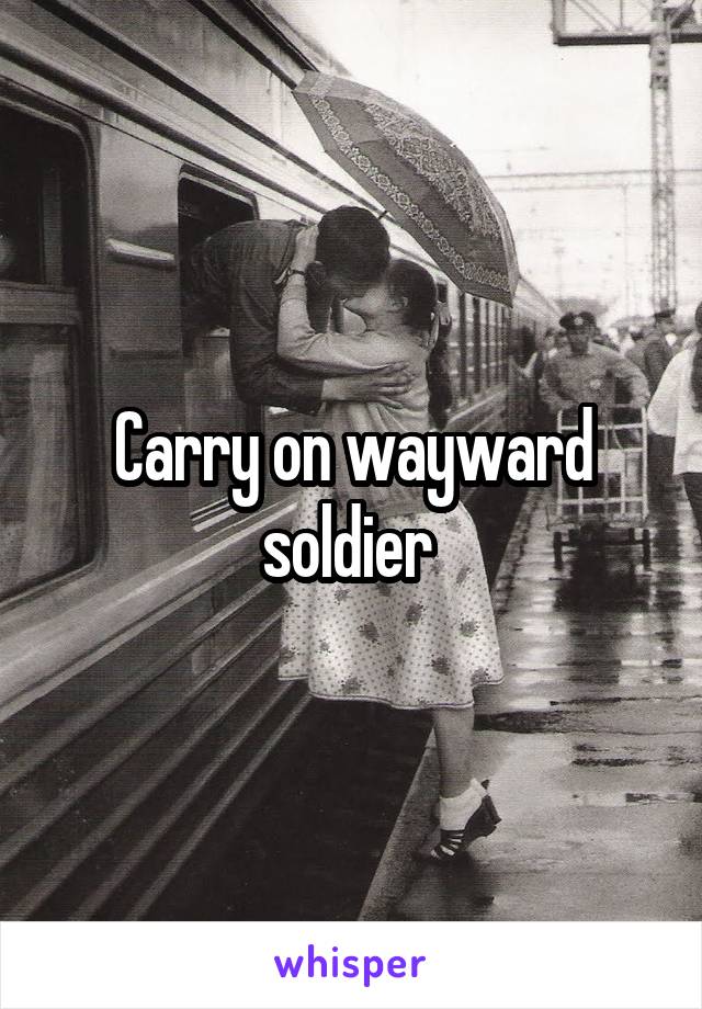 Carry on wayward soldier 