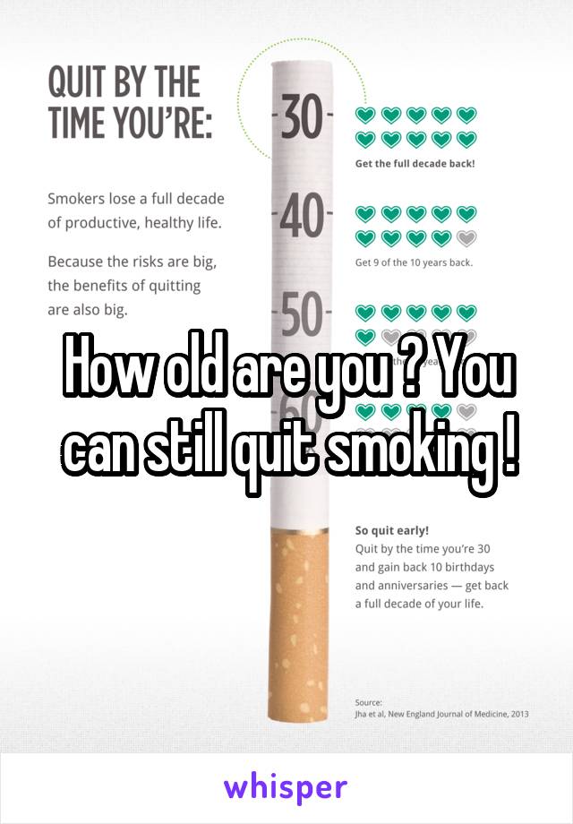 How old are you ? You can still quit smoking !