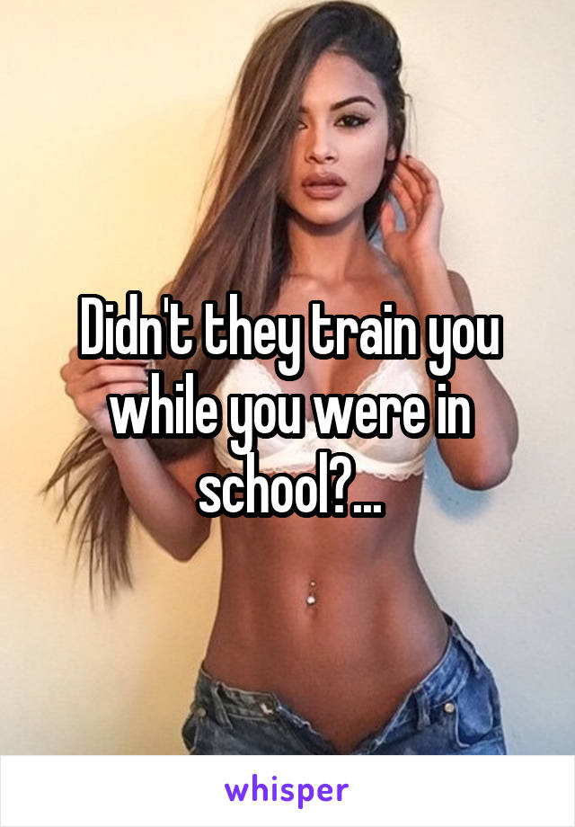 Didn't they train you while you were in school?...