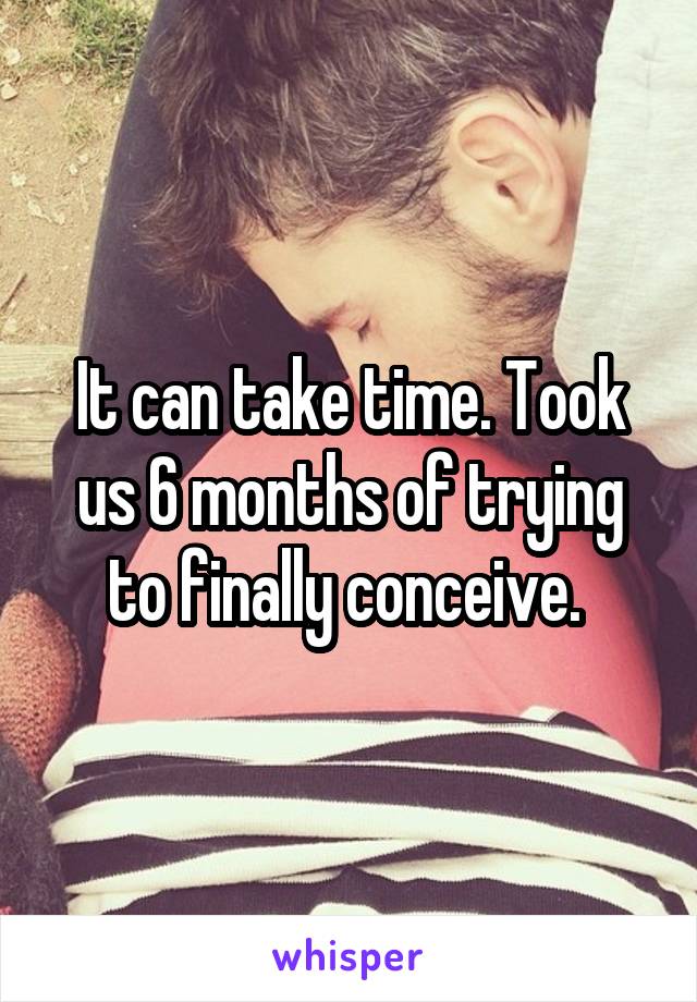 It can take time. Took us 6 months of trying to finally conceive. 