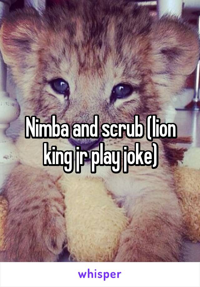 Nimba and scrub (lion king jr play joke)