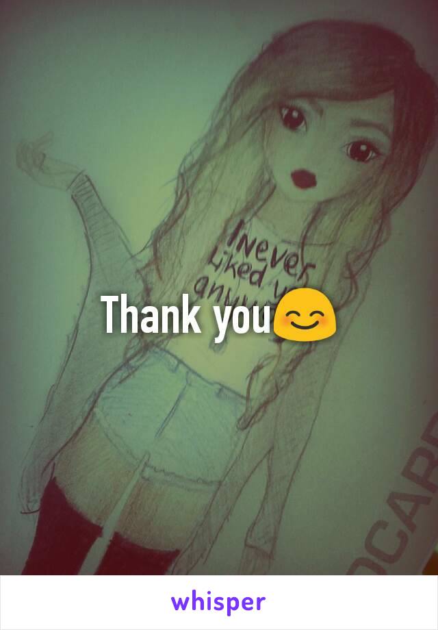 Thank you😊