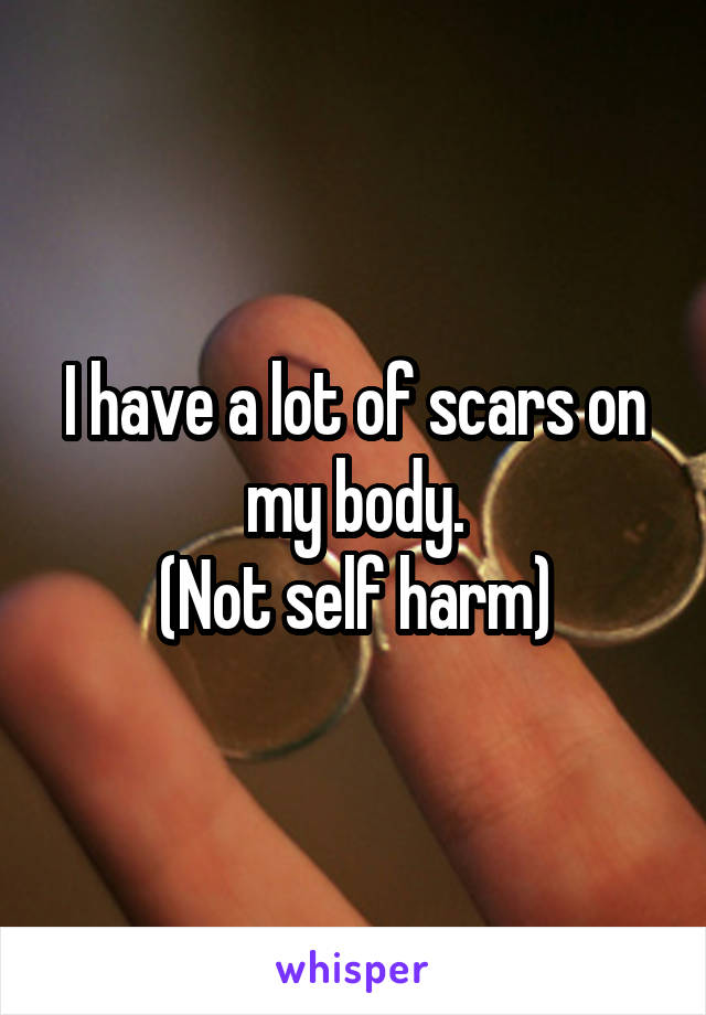 I have a lot of scars on my body.
(Not self harm)