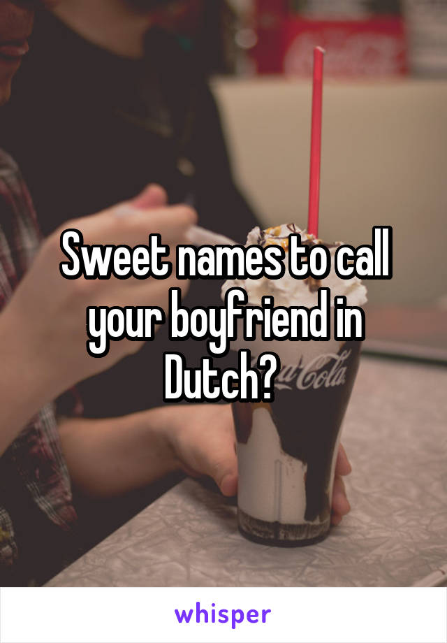 Sweet names to call your boyfriend in Dutch? 