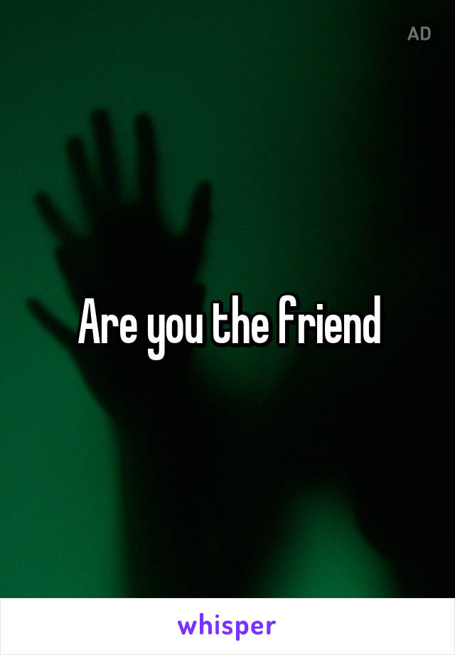 Are you the friend