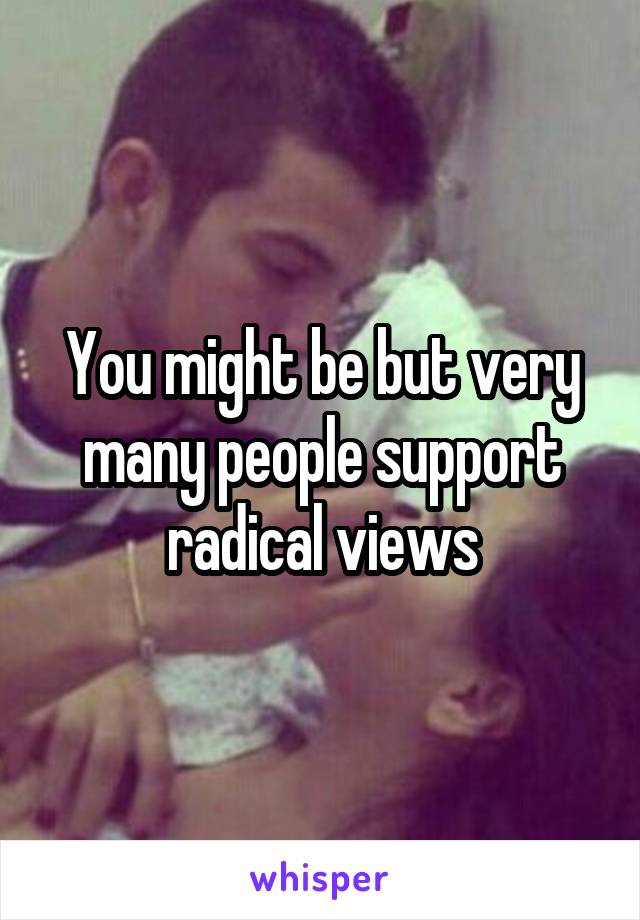 You might be but very many people support radical views