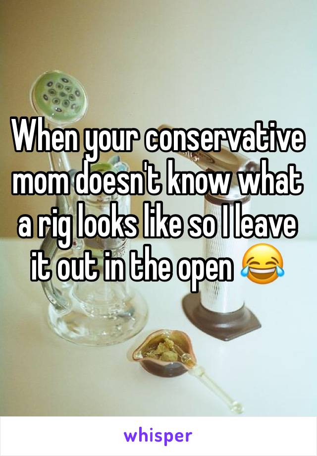 When your conservative mom doesn't know what a rig looks like so I leave it out in the open 😂