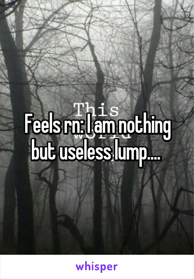 Feels rn: I am nothing but useless lump.... 