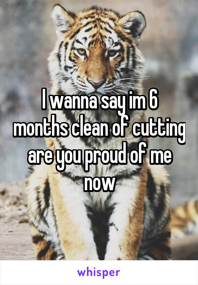 I wanna say im 6 months clean of cutting are you proud of me now