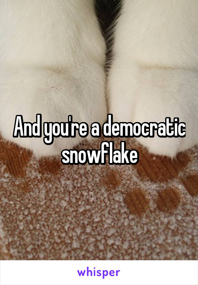 And you're a democratic snowflake