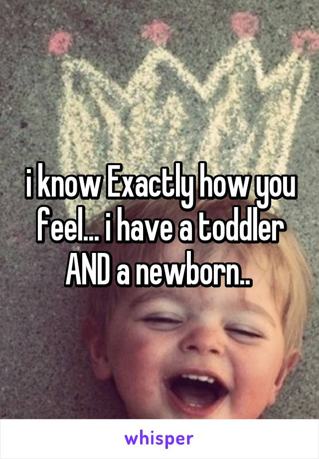 i know Exactly how you feel... i have a toddler AND a newborn.. 