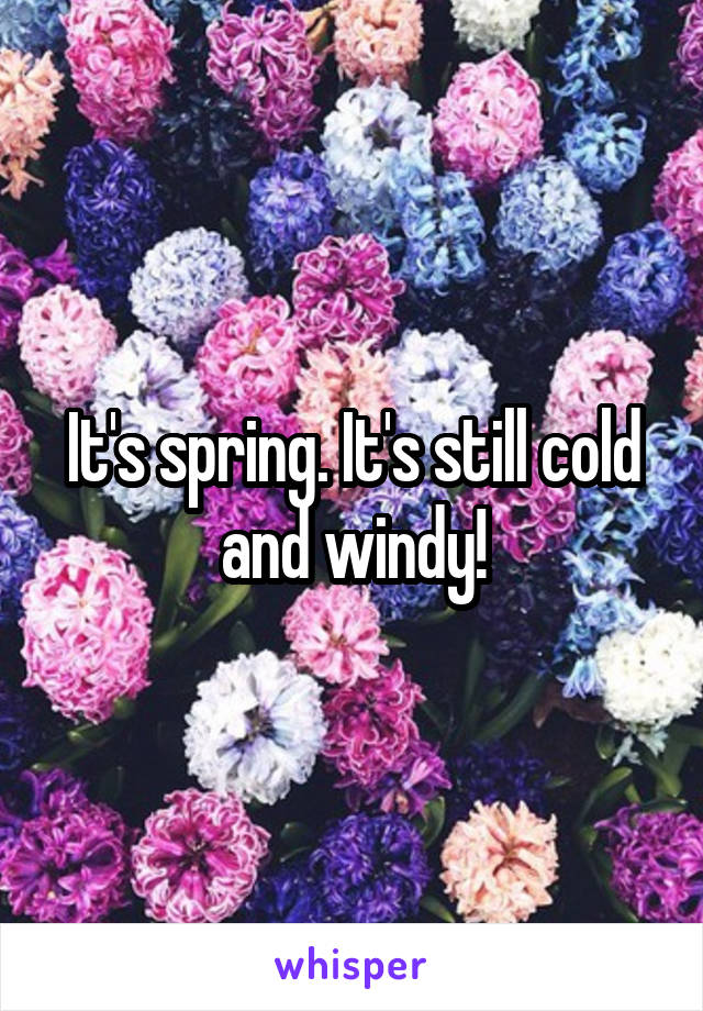 It's spring. It's still cold and windy!