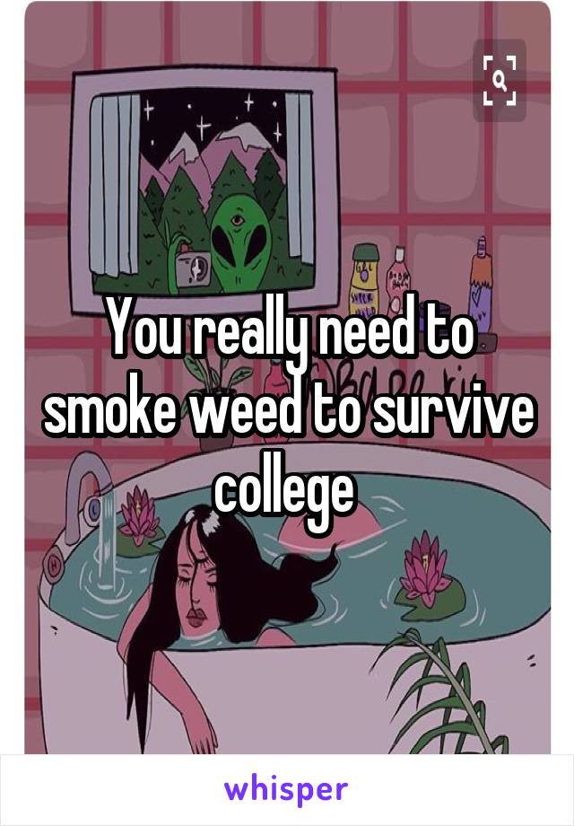 You really need to smoke weed to survive college 