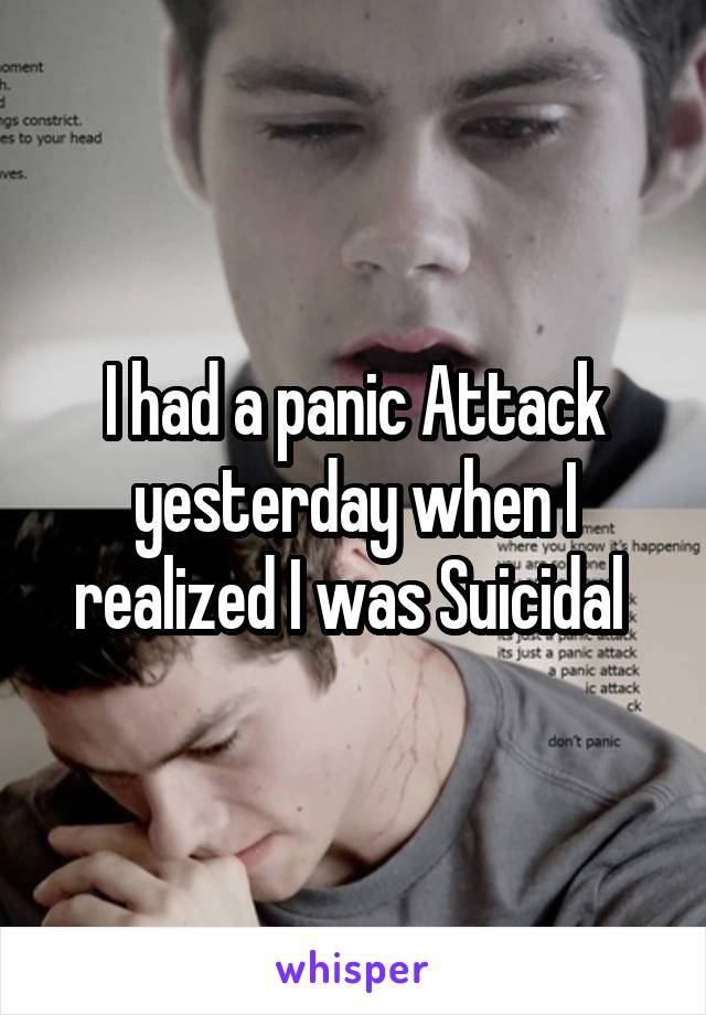 I had a panic Attack yesterday when I realized I was Suicidal 