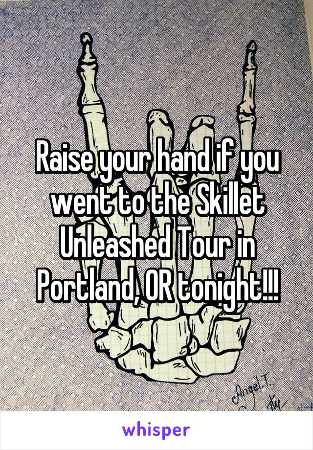 Raise your hand if you went to the Skillet Unleashed Tour in Portland, OR tonight!!!