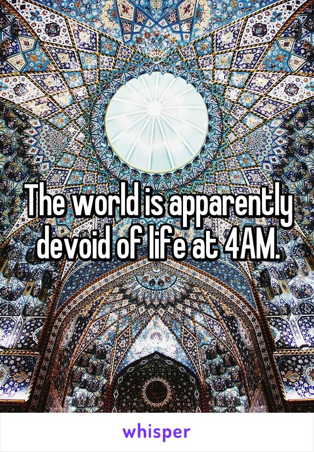 The world is apparently devoid of life at 4AM.