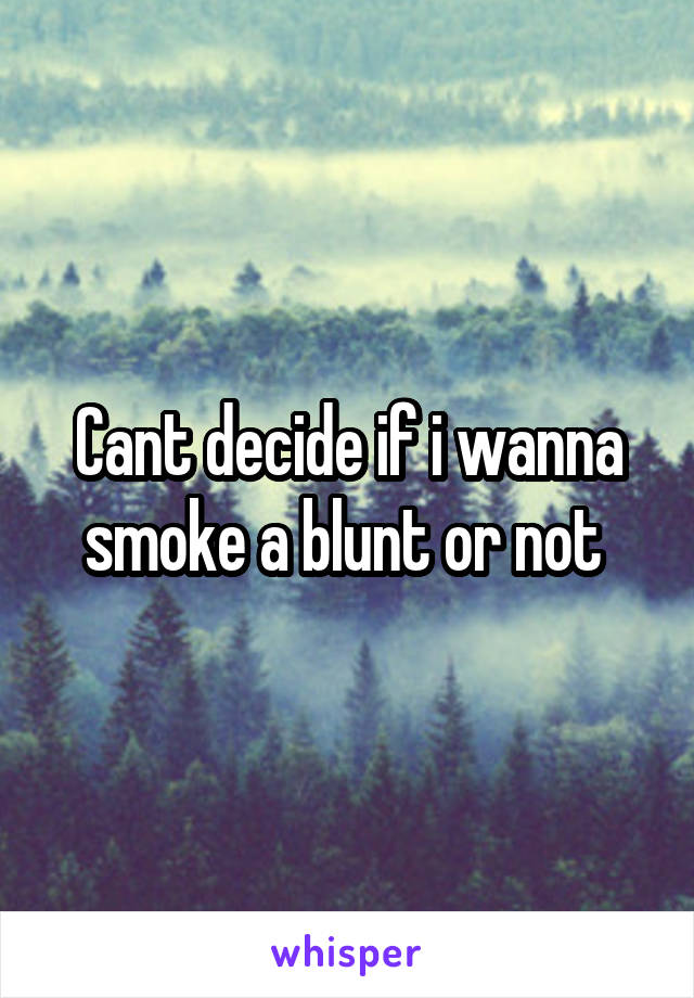 Cant decide if i wanna smoke a blunt or not 