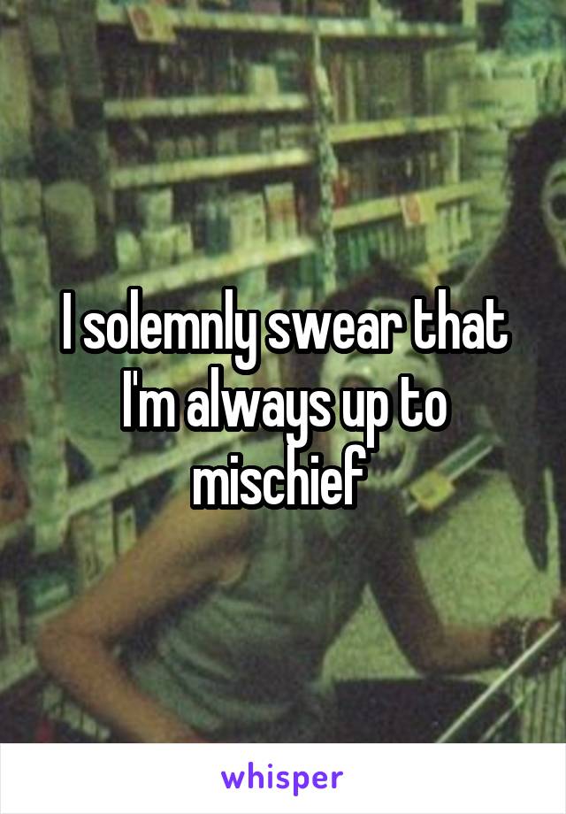 I solemnly swear that I'm always up to mischief 