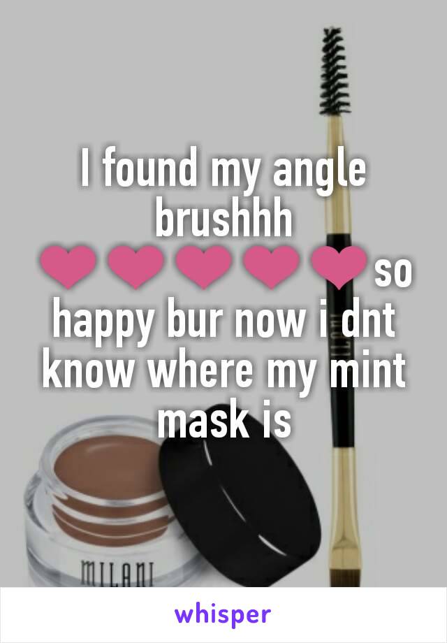 I found my angle brushhh ❤❤❤❤❤so happy bur now i dnt know where my mint mask is