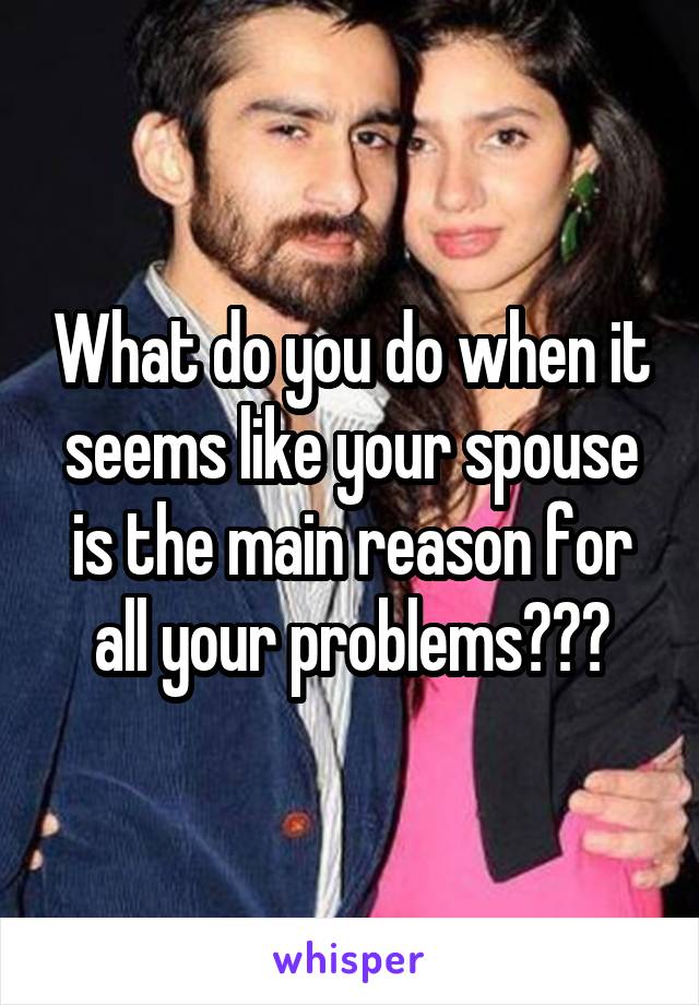 What do you do when it seems like your spouse is the main reason for all your problems???