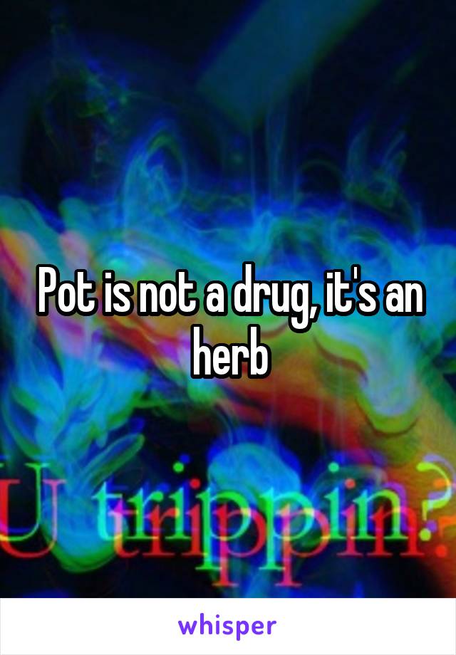 Pot is not a drug, it's an herb